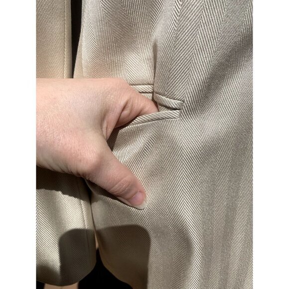 Vintage Henri Bendel Silk Cream Herringbone Blazer Women's 6 SMALL - Picture 8 of 12